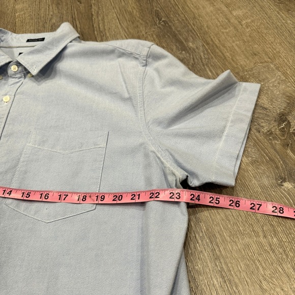 American Eagle Shirt Mens XXL Blue Seriously Soft Oxford Short Sleeve Shirt - Picture 5 of 12